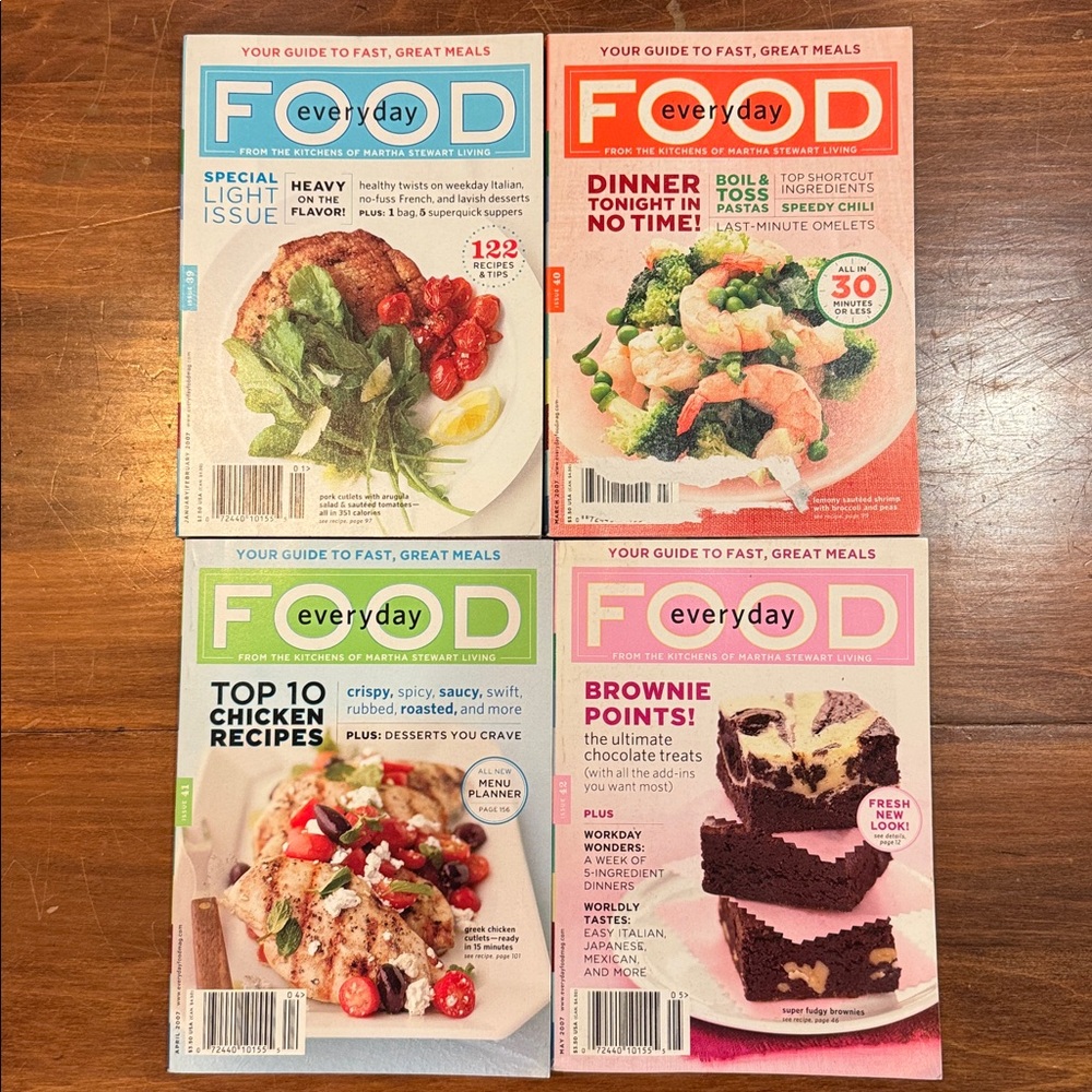 Martha Stewart Everyday 4 Book Set 2007 Volumes 39-42 Chicken Brownie Pork RARE